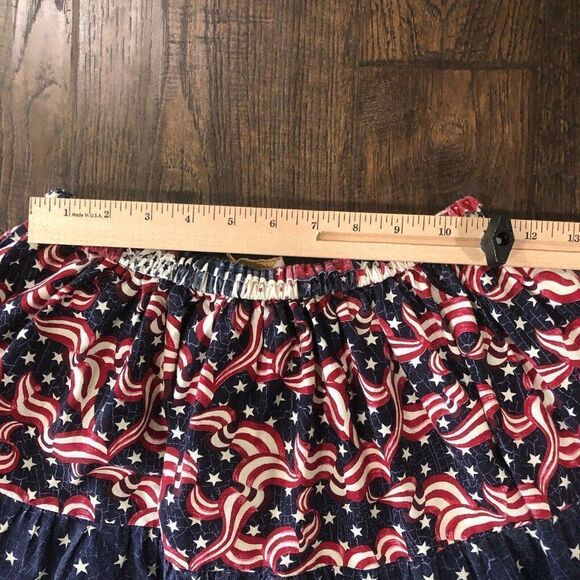 Vintage The Goldiggers 70s Floral Midi Skirt Boho Gypsy‎ Peasant Flags Patriotic - Picture 3 of 10